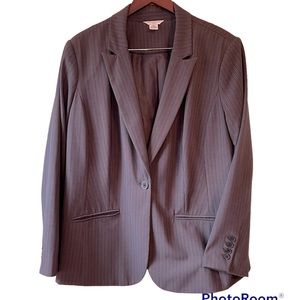 Liz Claiborne Grey Pinstripe Blazer Jacket 18W